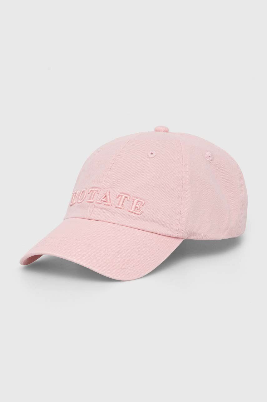 Rotate șapcă de baseball din bumbac culoarea roz, cu imprimeu