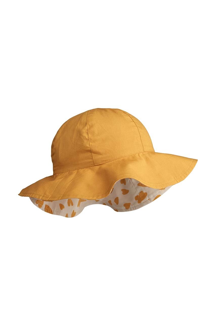 Двусторонняя детская шляпа Liewood Amelia Reversible Sun Hat цвет жёлтый Двусторонняя детская шляпа Liewood Amelia Reversible Sun Hat цвет жёлтый