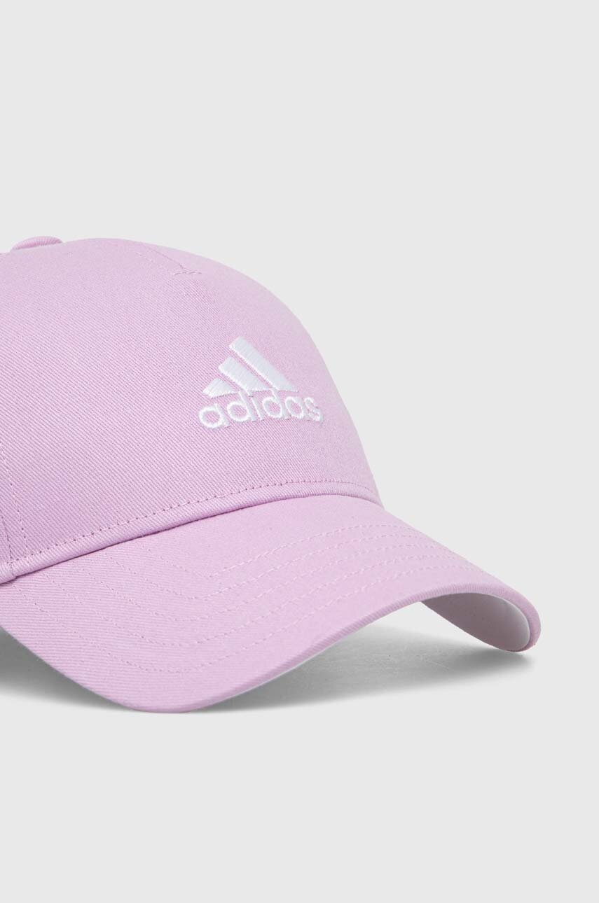 Детская хлопковая кепка adidas Performance цвет фиолетовый с аппликацией