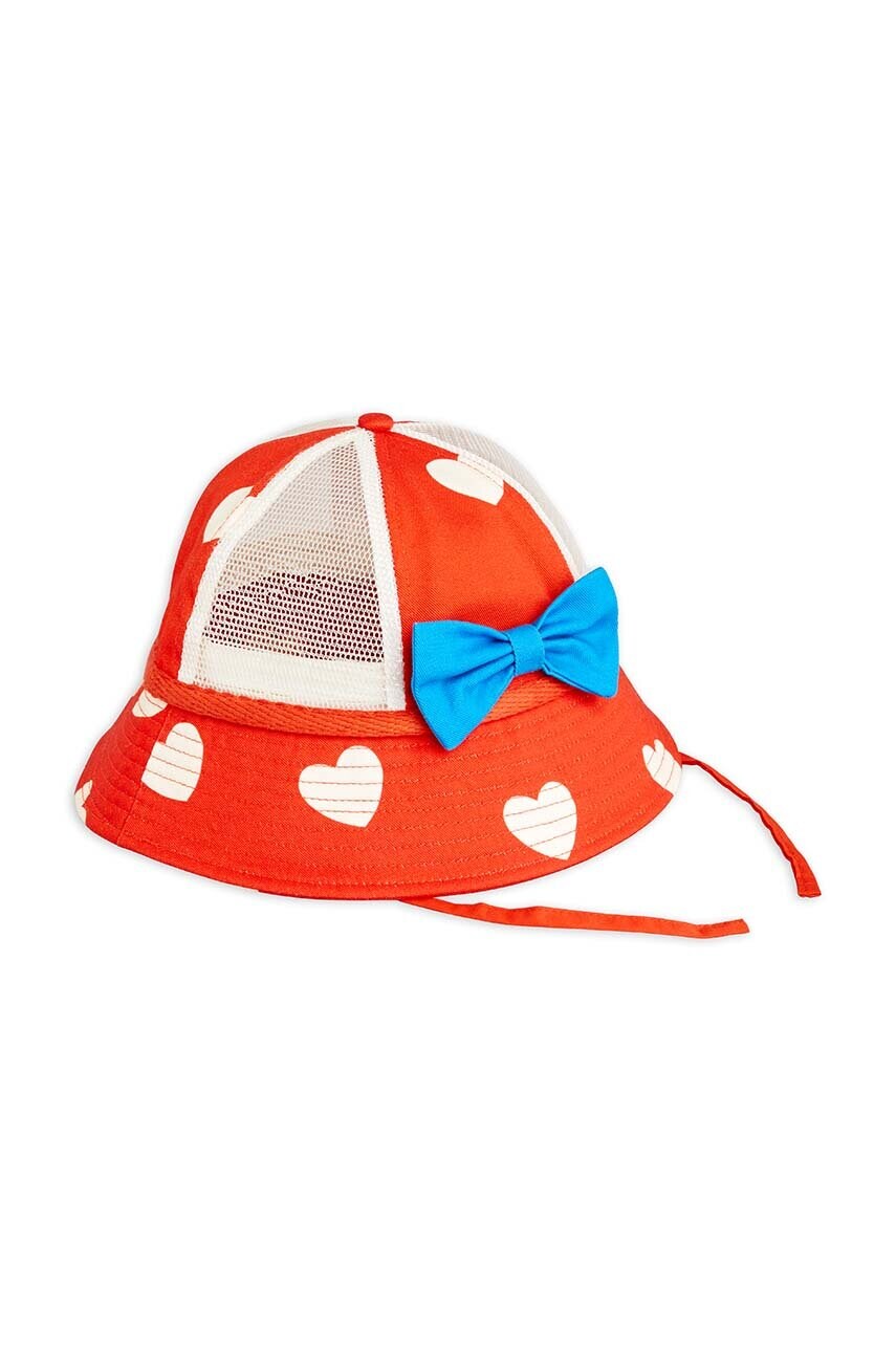 Levně Dětský klobouk Mini Rodini Hearts červená barva