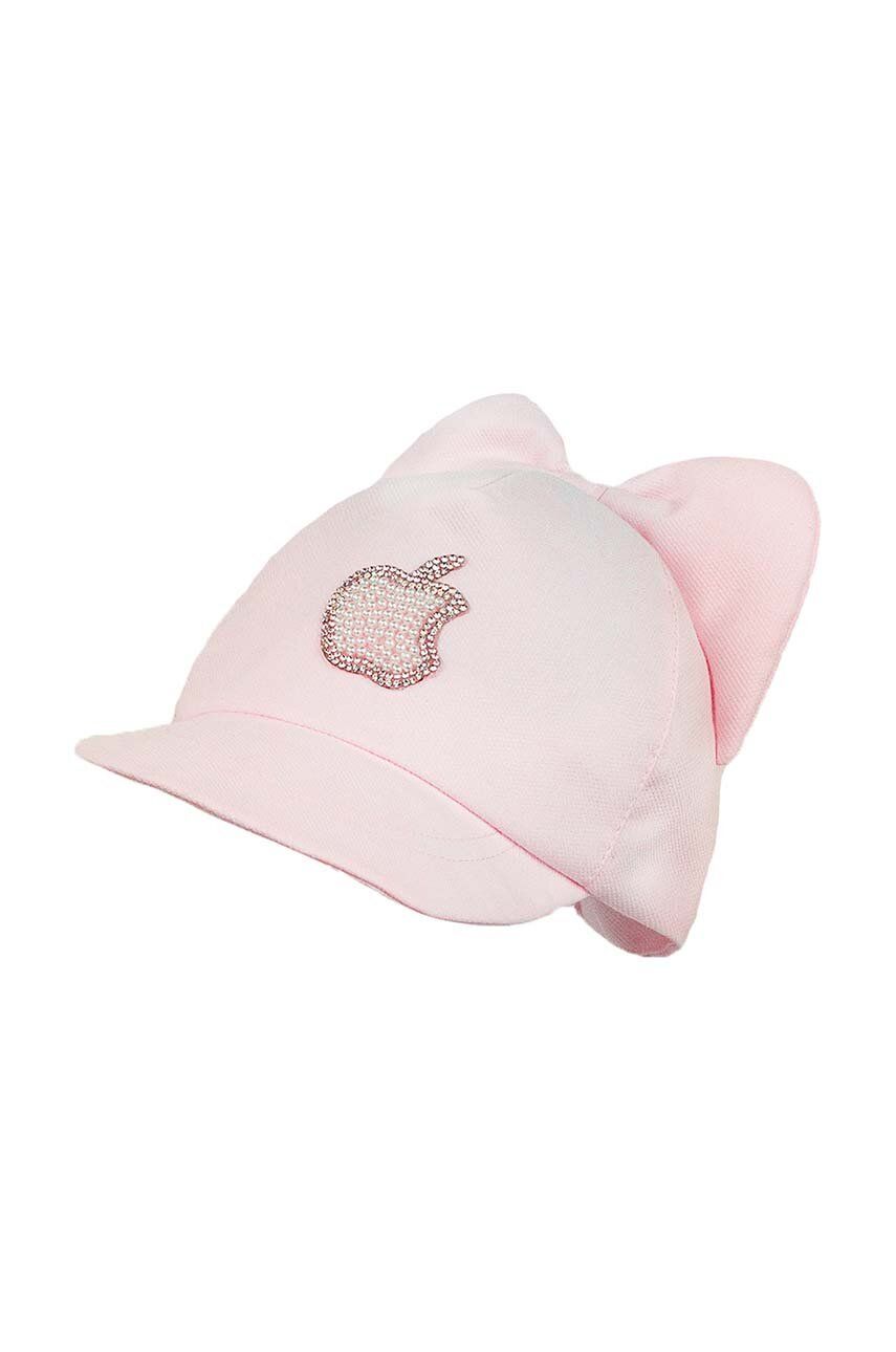 Jamiks șapcă din bumbac pentru copii ANTOINETTE culoarea roz, cu imprimeu