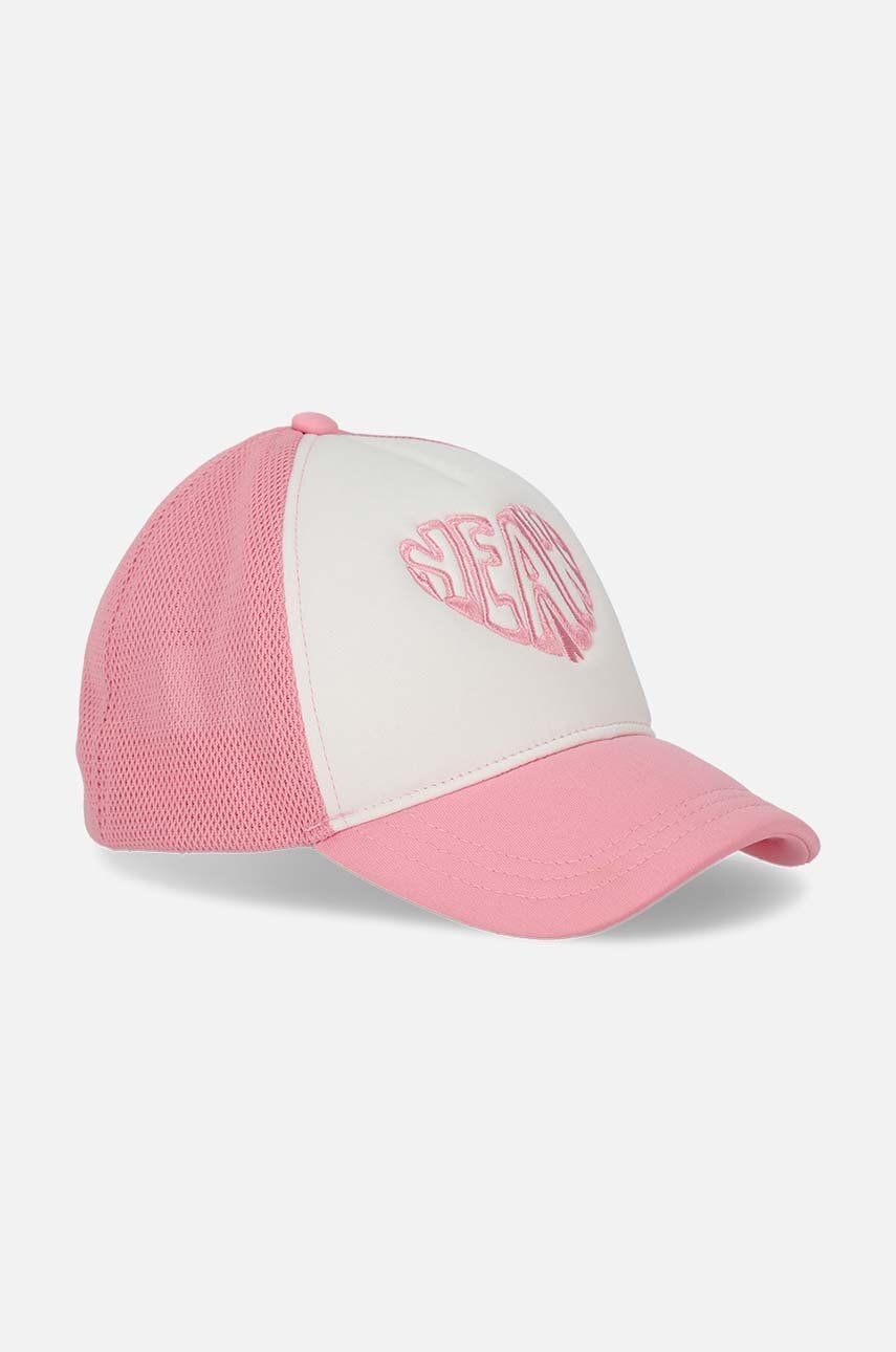 Coccodrillo șapcă de baseball pentru copii culoarea roz, cu imprimeu
