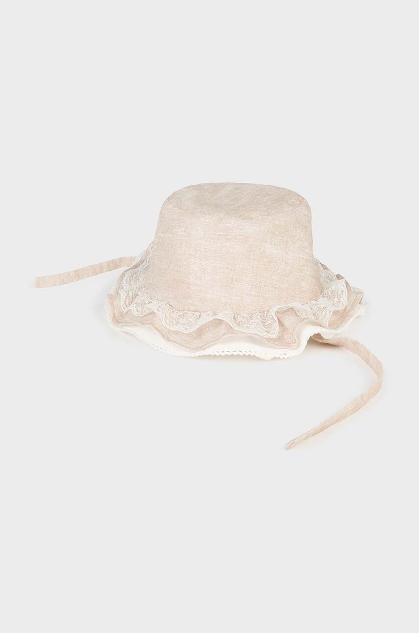 Детская шляпа Mayoral Newborn цвет бежевый