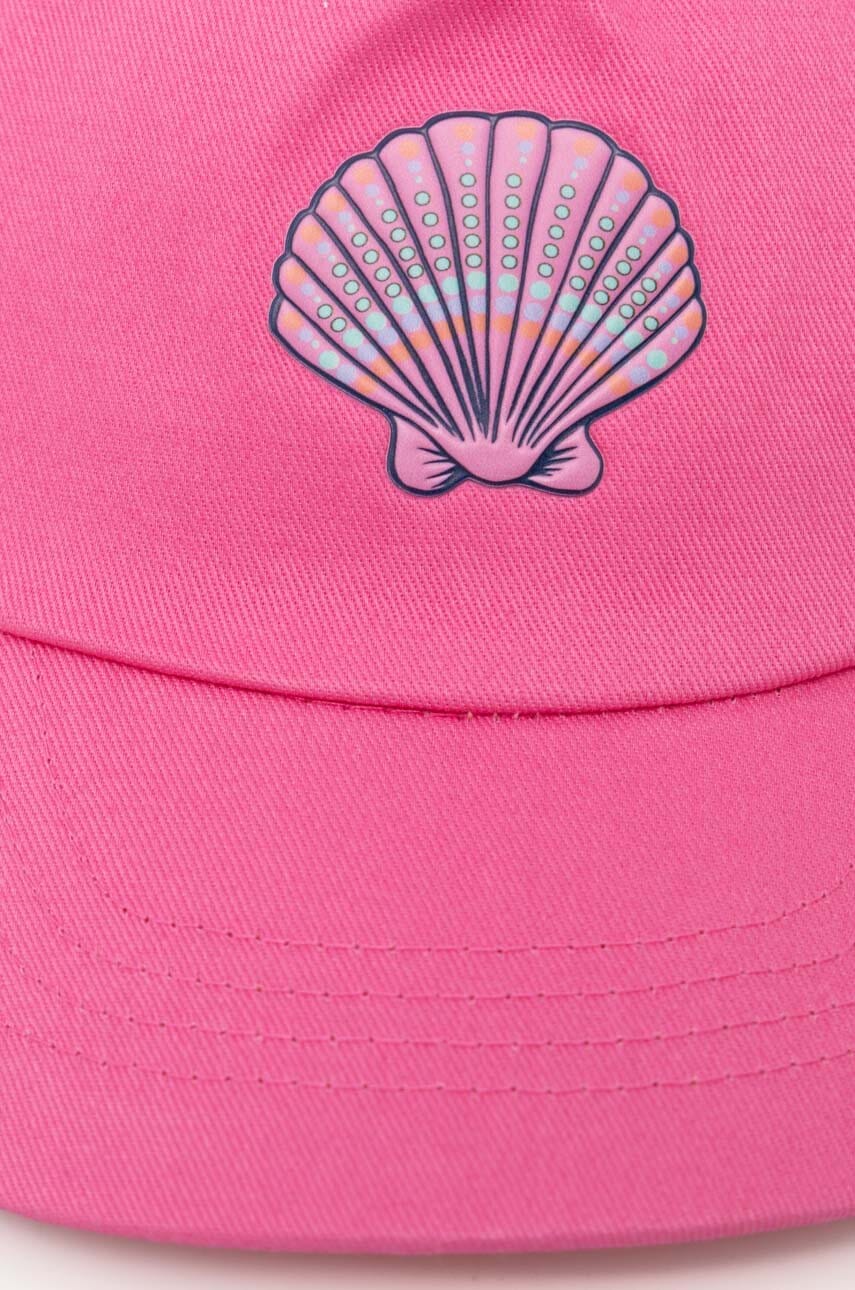 Детская хлопковая кепка zippy цвет розовый с принтом Детская хлопковая кепка zippy цвет розовый с принтом
