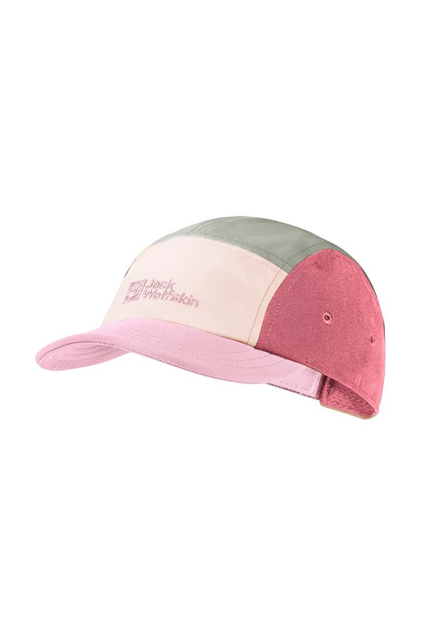 Jack Wolfskin șapcă de baseball pentru copii WIVID culoarea roz, cu imprimeu