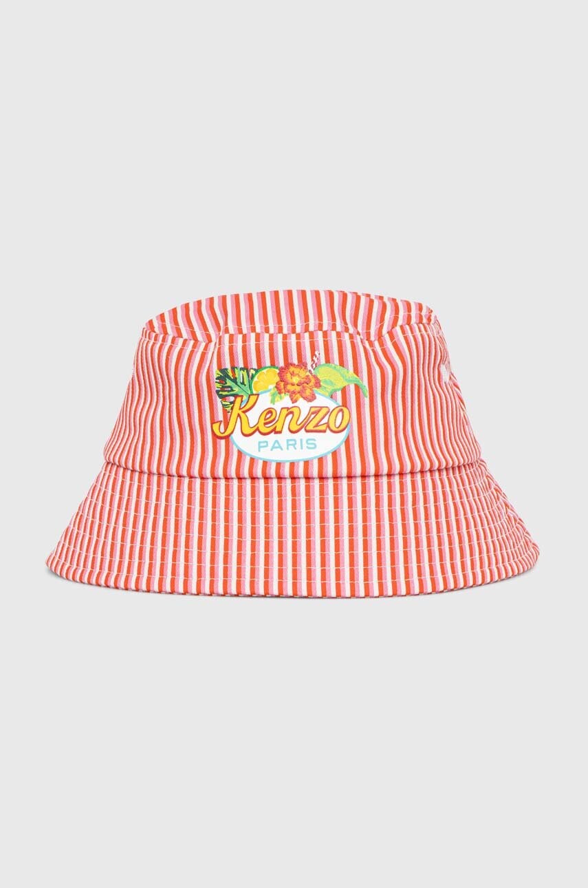 

Детска памучна капела Kenzo Kids в бяло от памук, Червен