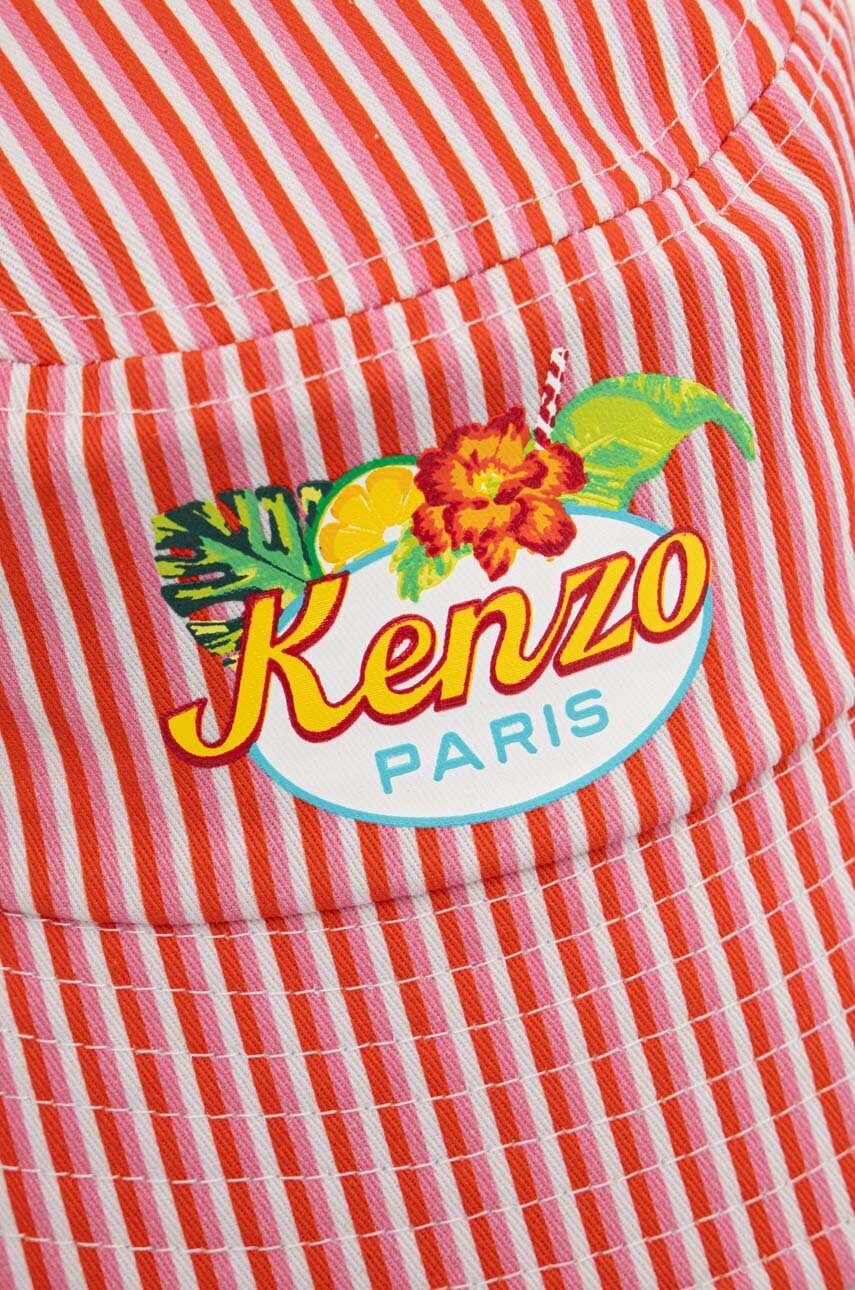 Дитяча бавовняна панама Kenzo Kids колір білий з бавовни