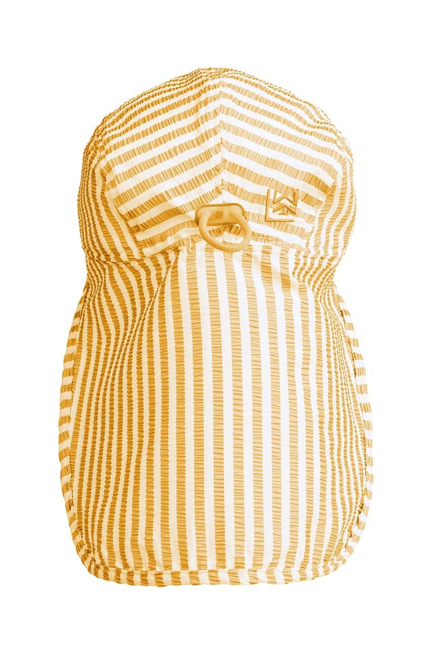 Дитяча шапка Liewood Lusio Seersucker Sun Hat колір жовтий візерунок