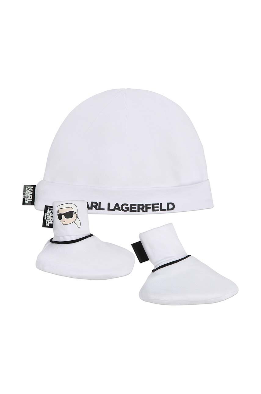 

Бебешки памучен комплект Karl Lagerfeld в бяло, Бял
