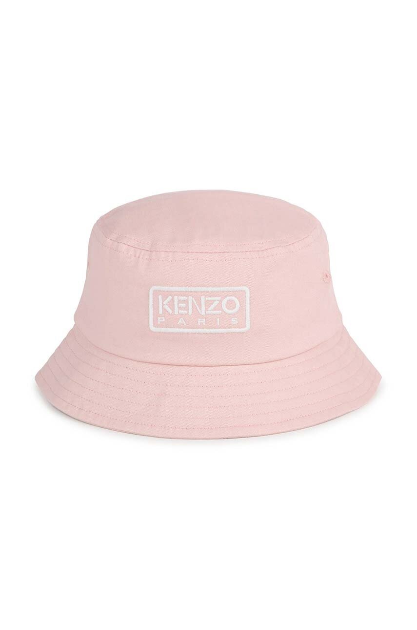 

Бебешка памучна капела Kenzo Kids в розово от памук, Розов