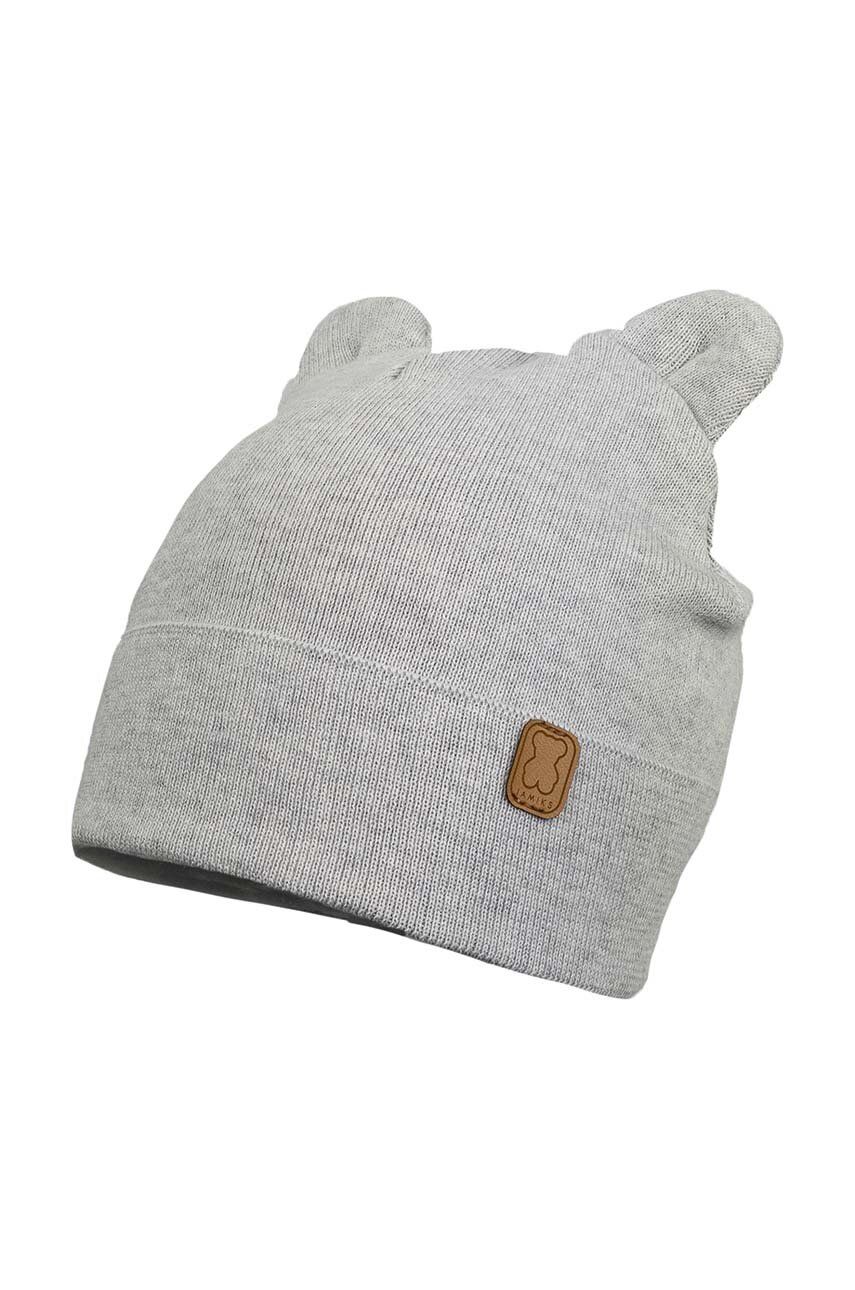 E-shop Dětská bavlněná čepice Jamiks TOMAR šedá barva, z tenké pleteniny