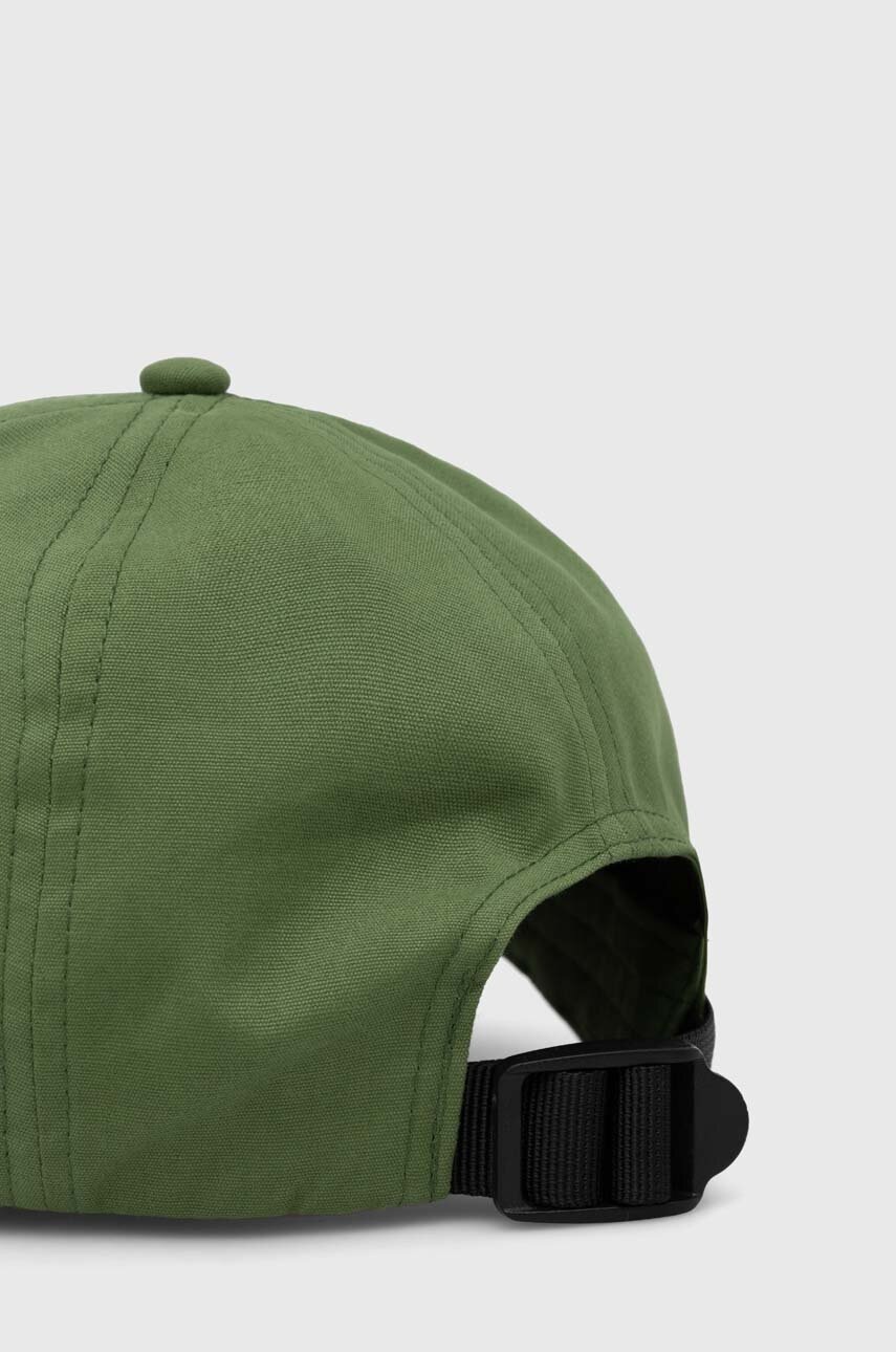Дитяча бавовняна кепка United Colors of Benetton колір зелений однотонна