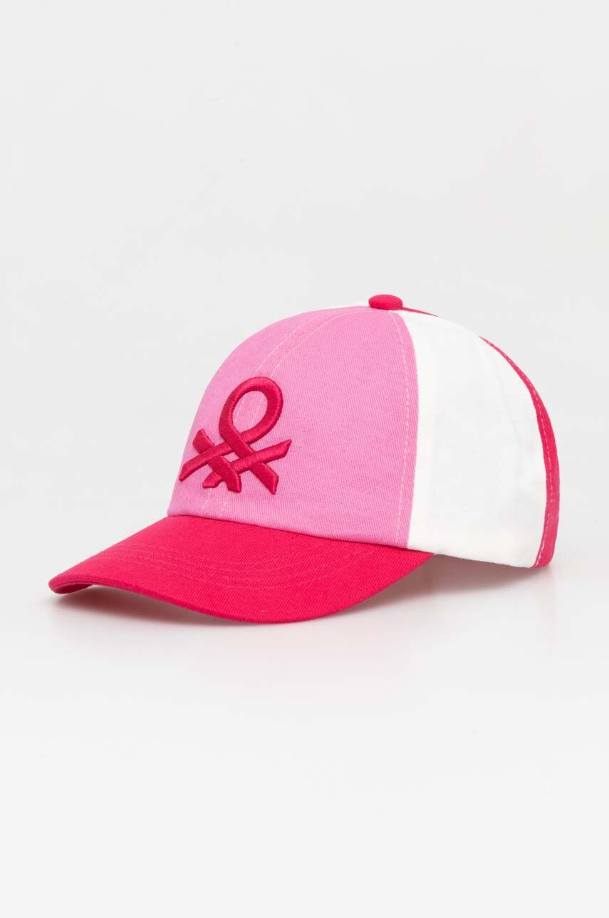 United Colors of Benetton șapcă de baseball din bumbac culoarea roz, modelator