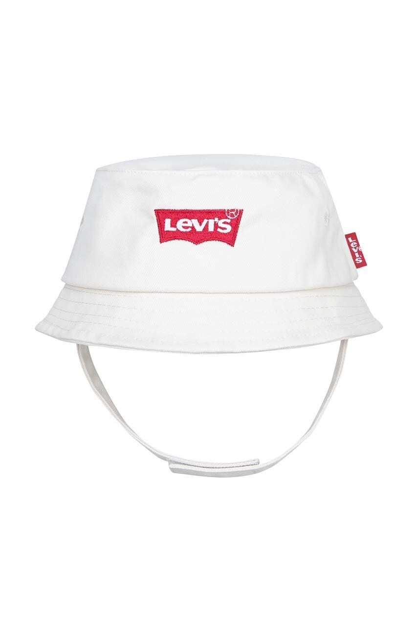Levi's pălărie din bumbac pentru copii LAN LEVIS BATWING BUCKET CAP culoarea bej, bumbac