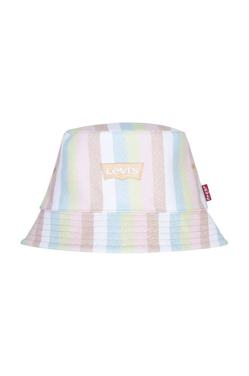 Levi's pălărie reversibilă din bumbac pentru copii LAN LEVI'S REVERSIBLE BUCKET C culoarea portocaliu