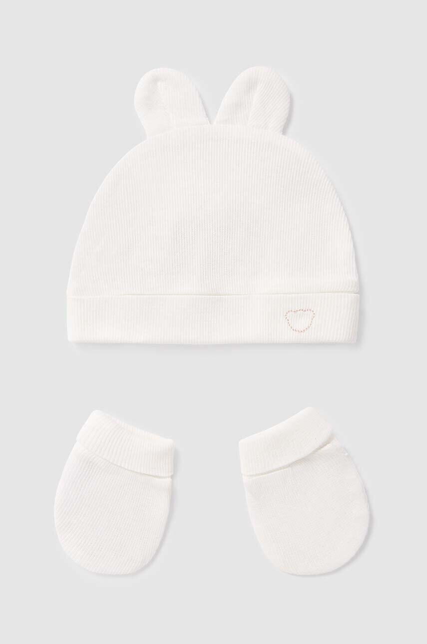 Mayoral Newborn caciula si manusi copii culoarea bej