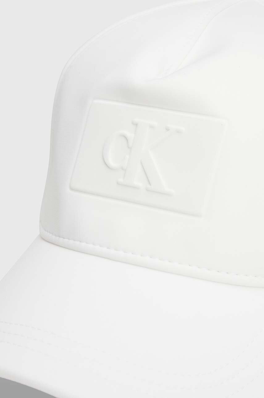 Дитяча кепка Calvin Klein Jeans колір білий з тонкого трикотажу