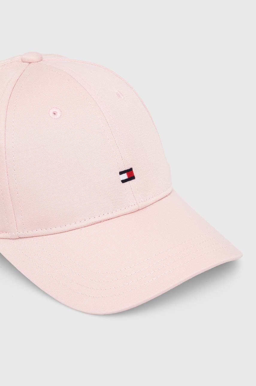 Дитяча бавовняна кепка Tommy Hilfiger колір бежевий однотонна