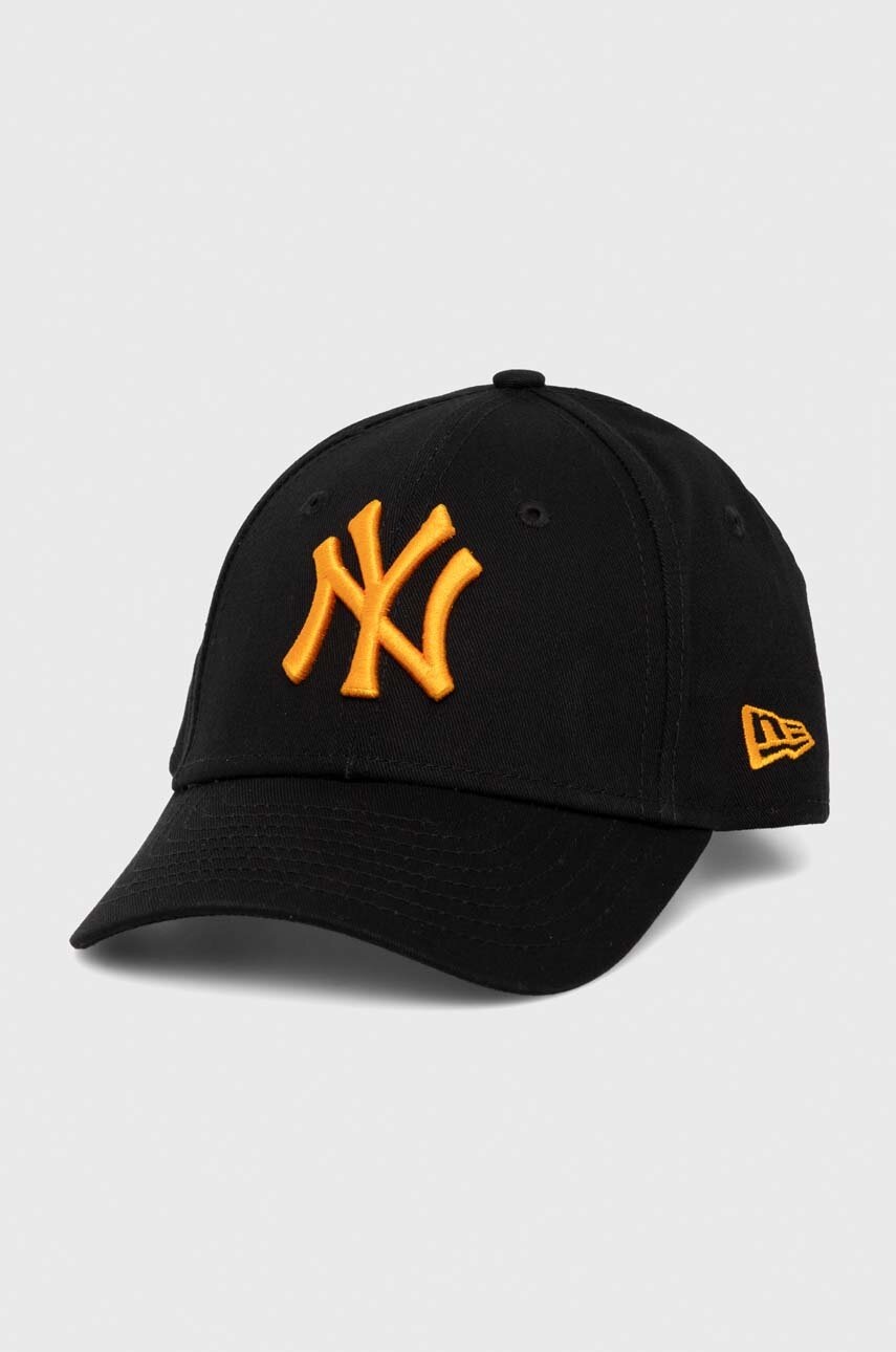 Детская хлопковая кепка New Era NEW YORK YANKEES цвет чёрный с аппликацией
