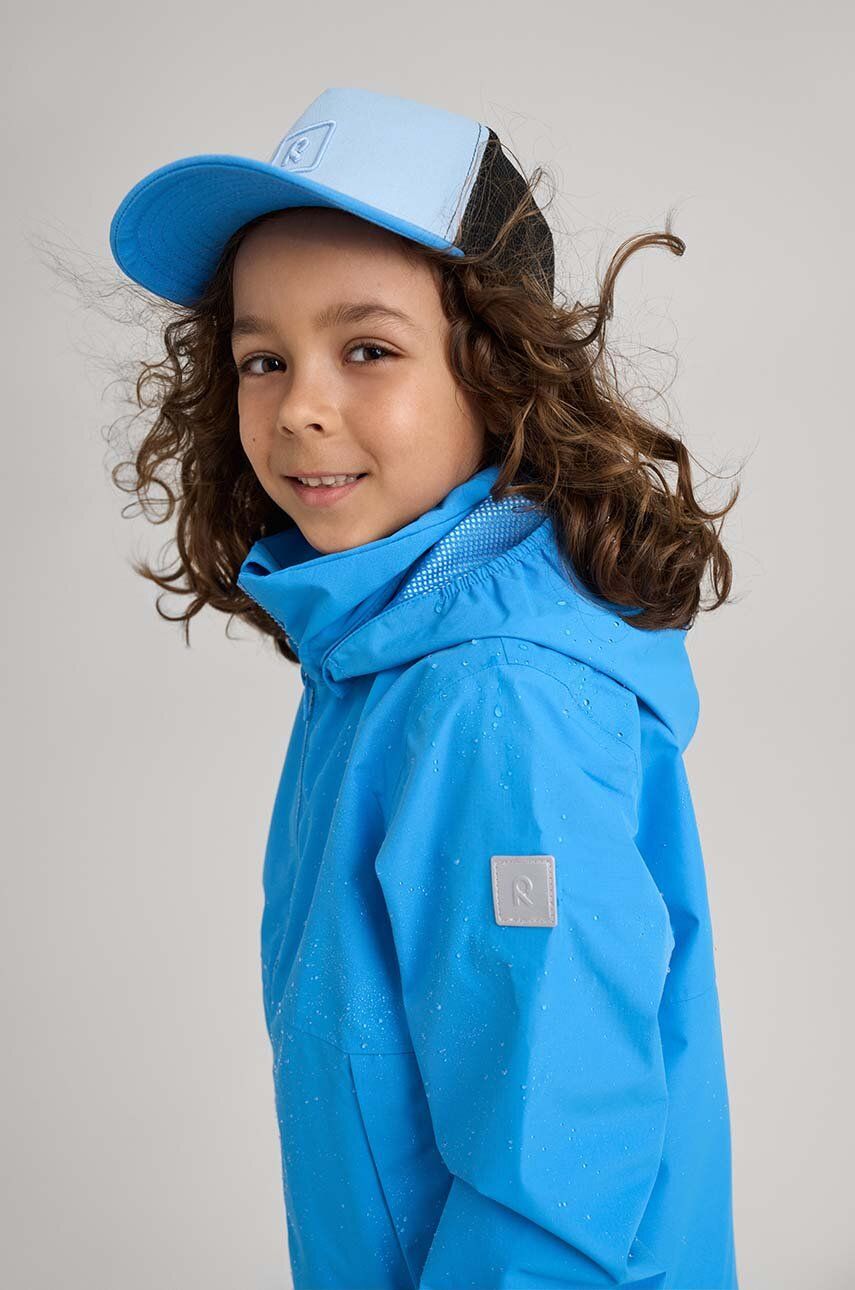 

Детска памучна шапка с козирка Reima Lippava в синьо с изчистен дизайн, Син