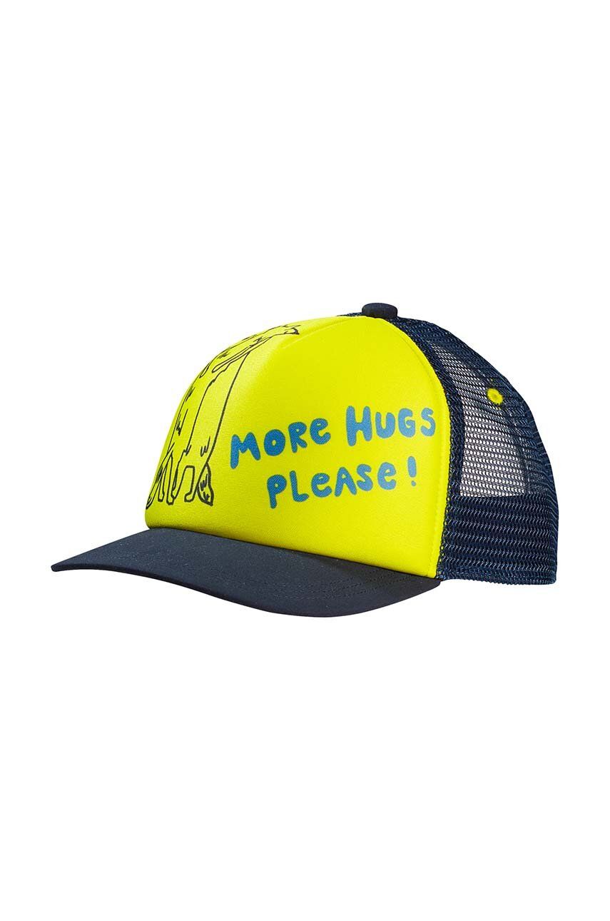 Jack Wolfskin șapcă de baseball pentru copii ANIMAL MESH culoarea galben, cu imprimeu