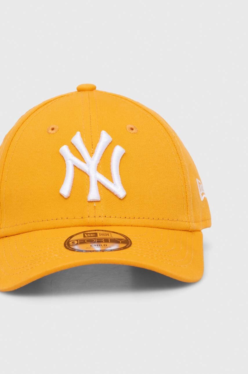 Детская хлопковая кепка New Era NEW YORK YANKEES цвет оранжевый с аппликацией Детская хлопковая кепка New Era NEW YORK YANKEES цвет оранжевый с аппликацией