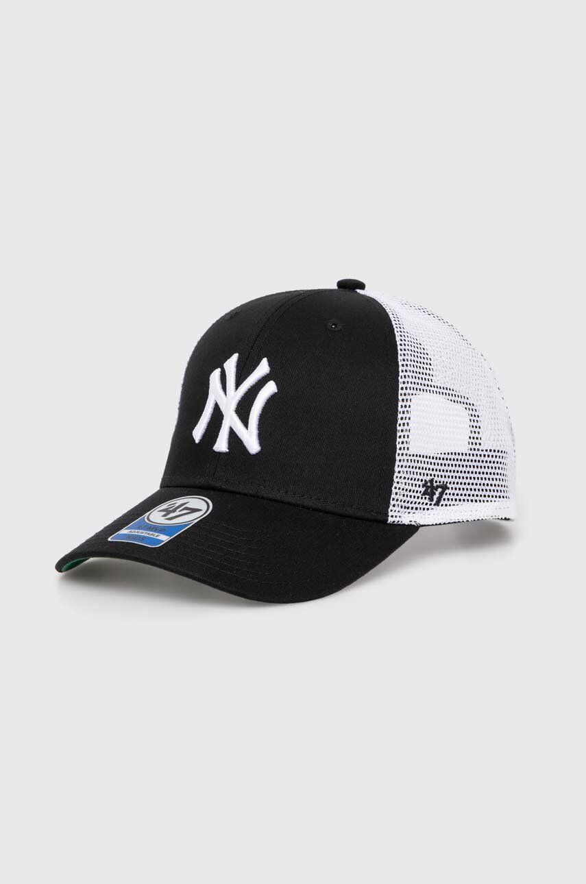 47 brand șapcă de baseball pentru copii MLB New York Yankees Branson culoarea negru, cu imprimeu, BBRANS17CTP