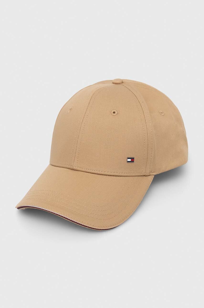 

Памучна шапка с козирка Tommy Hilfiger в бежово с изчистен дизайн AM0AM12035, Бежов