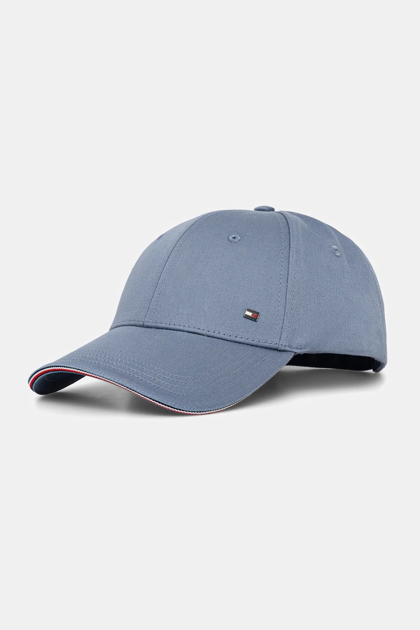 

Памучна шапка с козирка Tommy Hilfiger в сиво с изчистен дизайн, Син