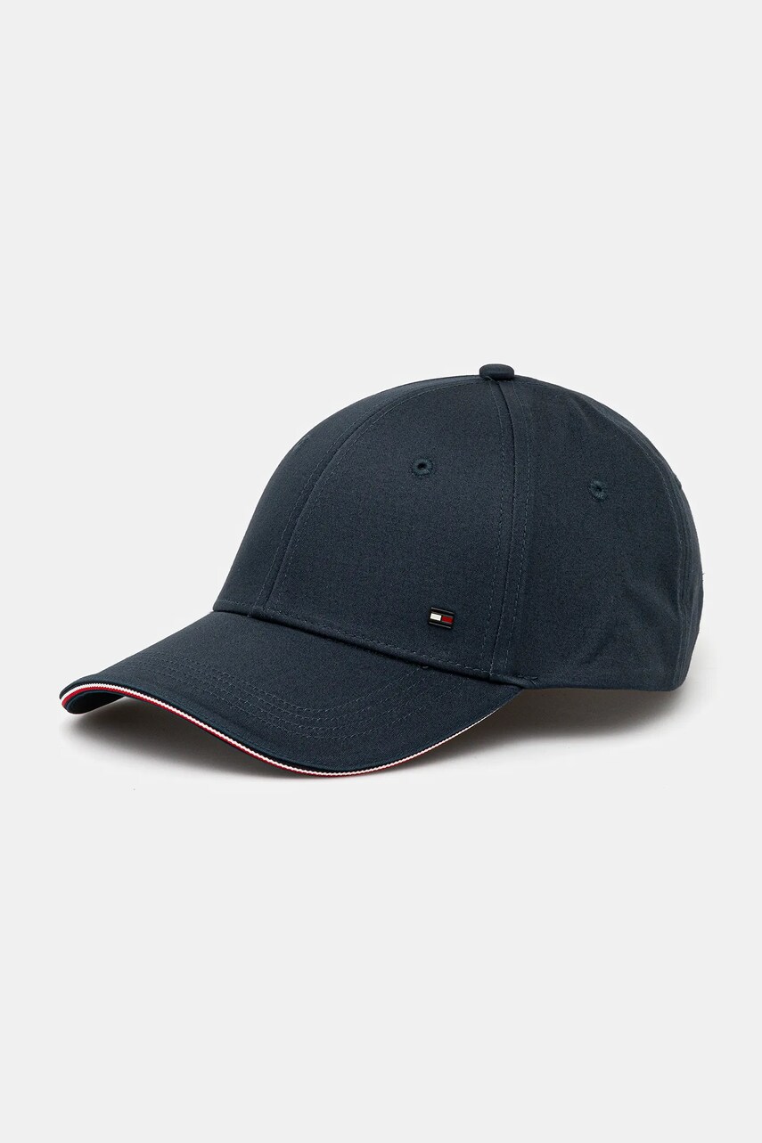 

Памучна шапка с козирка Tommy Hilfiger в бяло с изчистен дизайн, Тъмносин