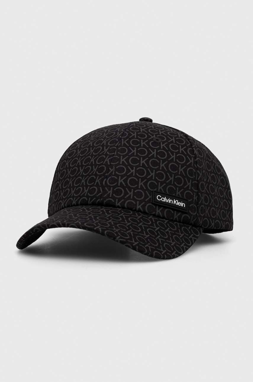 Bavlněná baseballová čepice Calvin Klein černá barva, K50K510485