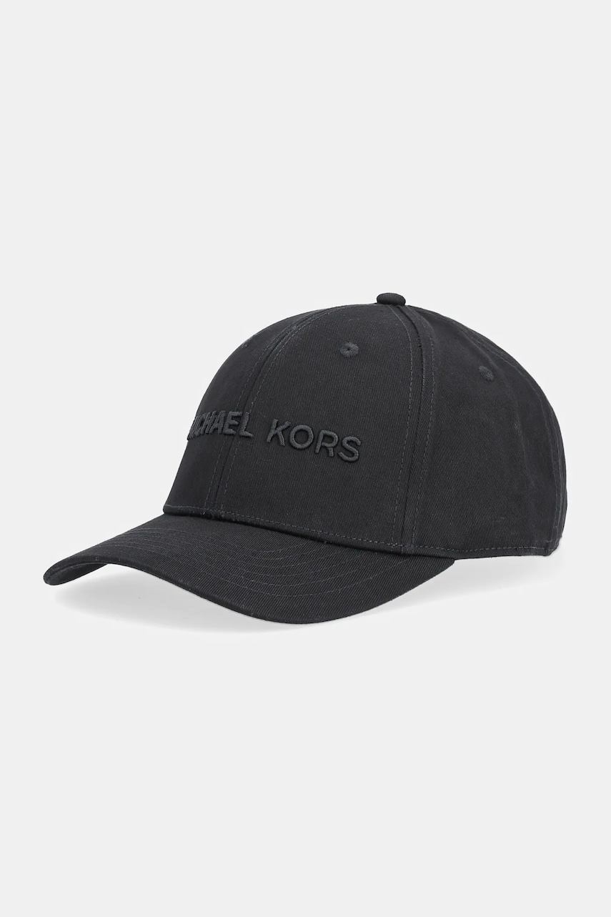 Michael Kors șapcă de baseball din bumbac culoarea negru, cu imprimeu Michael Kors șapcă de baseball din bumbac culoarea negru, cu imprimeu