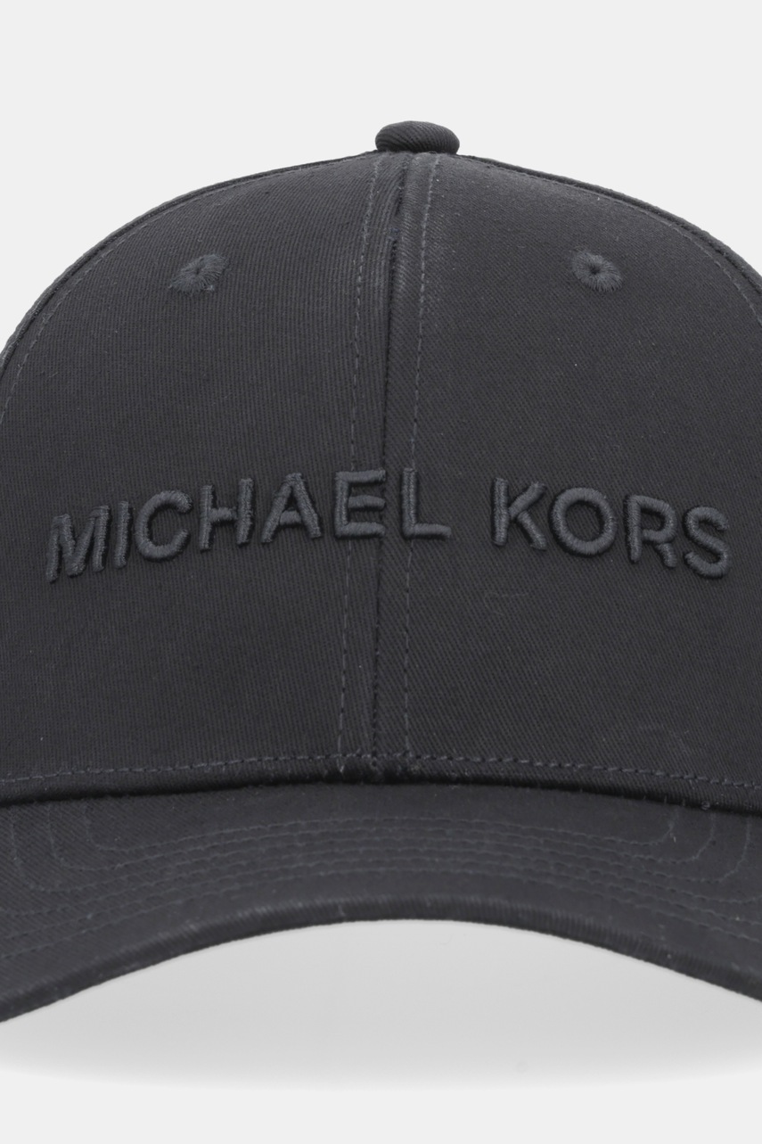 Хлопковая кепка Michael Kors цвет чёрный с аппликацией Хлопковая кепка Michael Kors цвет чёрный с аппликацией