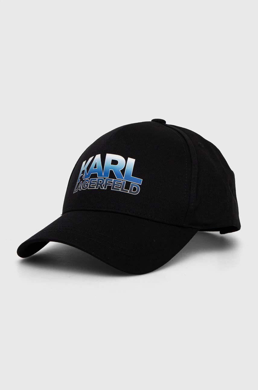 Karl Lagerfeld șapcă culoarea negru, cu imprimeu 541123.805616