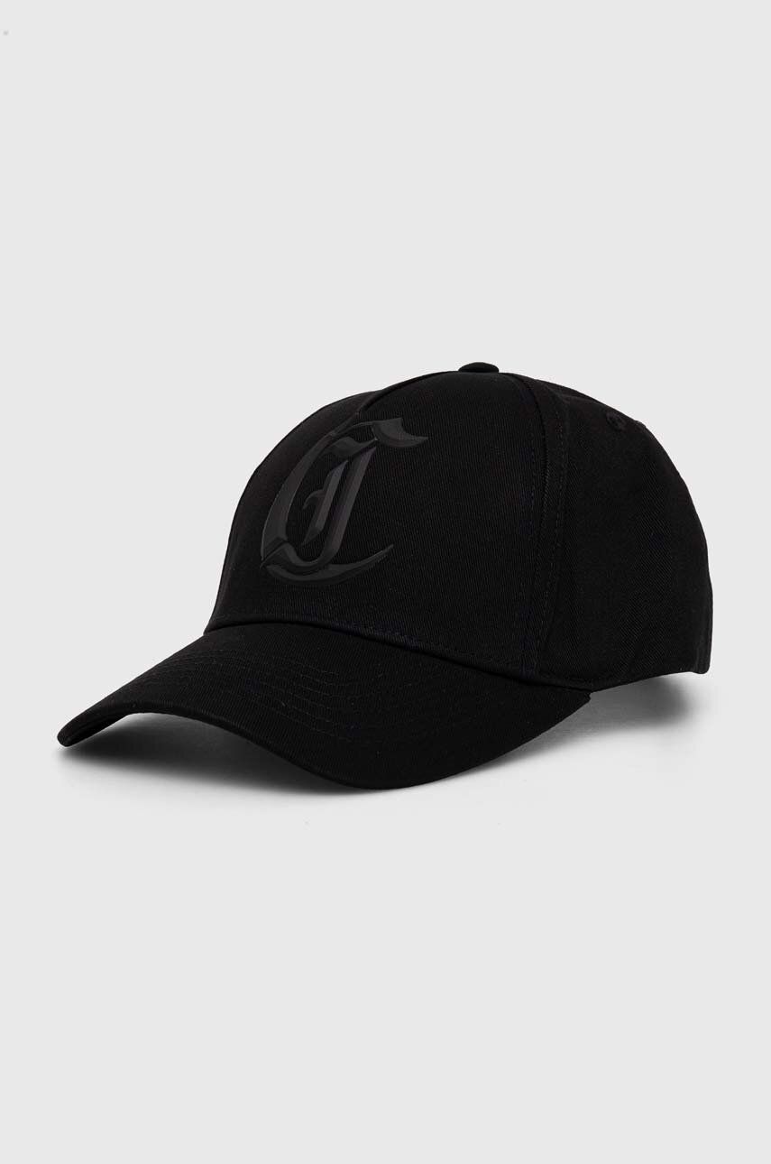 Just Cavalli șapcă De Baseball Din Bumbac Culoarea Negru, Cu Imprimeu