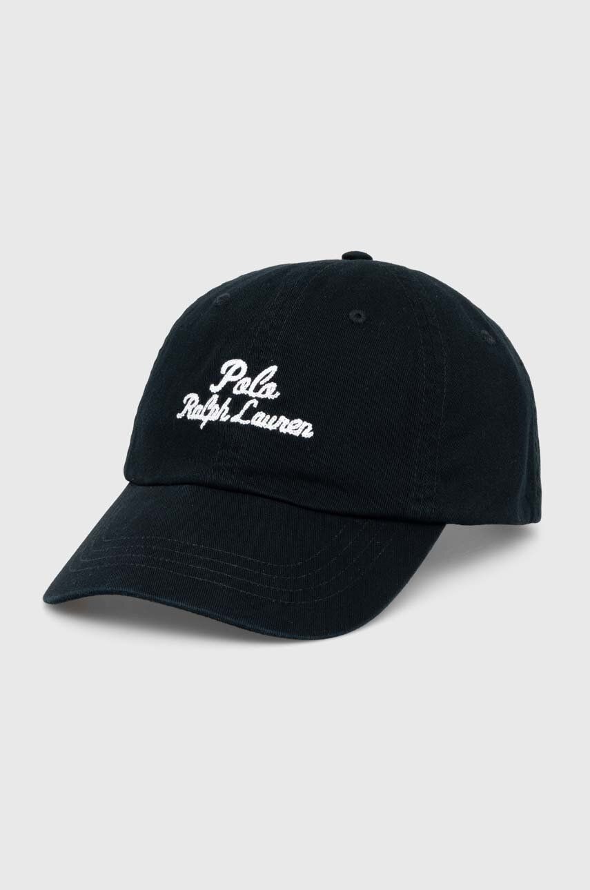 E-shop Bavlněná baseballová čepice Polo Ralph Lauren černá barva, s potiskem
