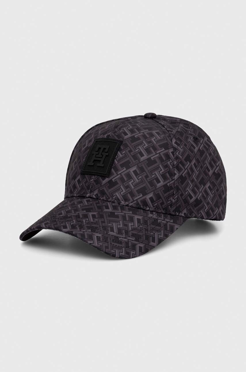 

Шапка с козирка Tommy Hilfiger в черно с десен AM0AM12159, Черен