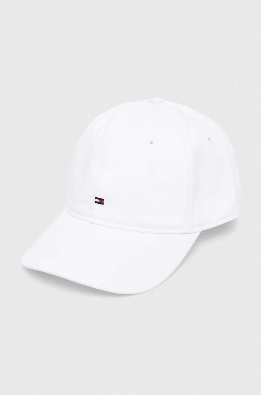

Памучна шапка с козирка Tommy Hilfiger в бяло с изчистен дизайн AM0AM12303, Бял