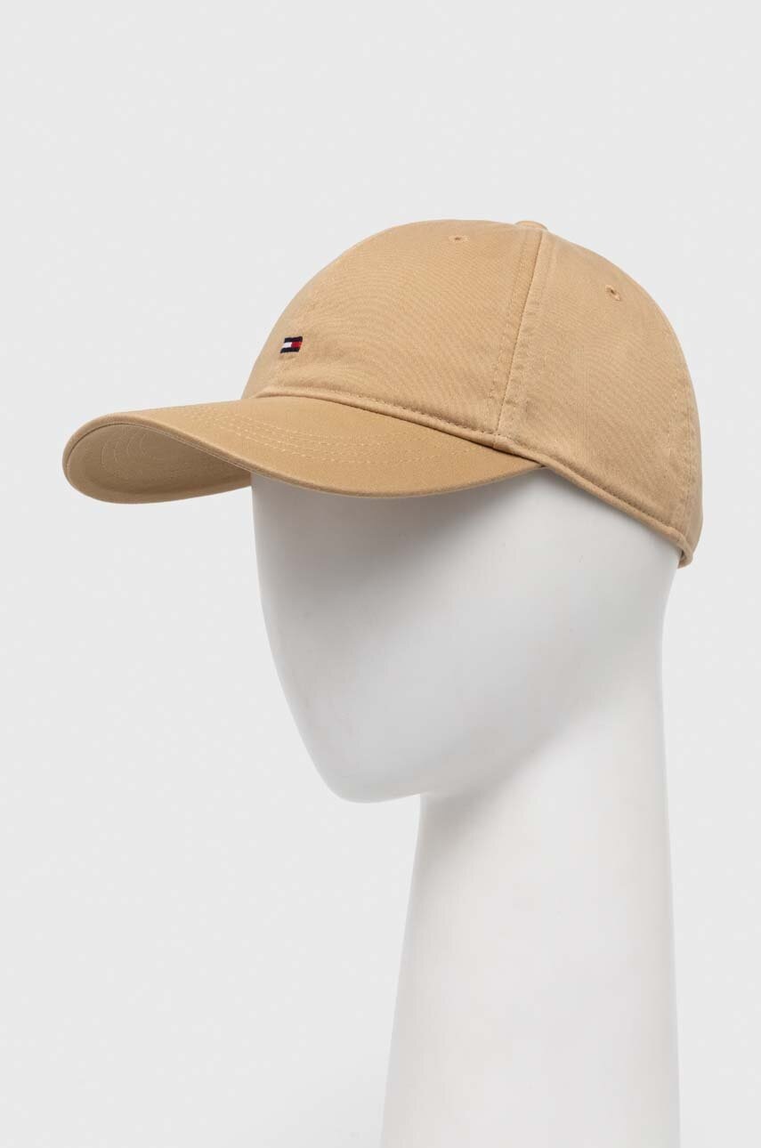 

Памучна шапка с козирка Tommy Hilfiger в бежово с изчистен дизайн AM0AM12303, Бежов