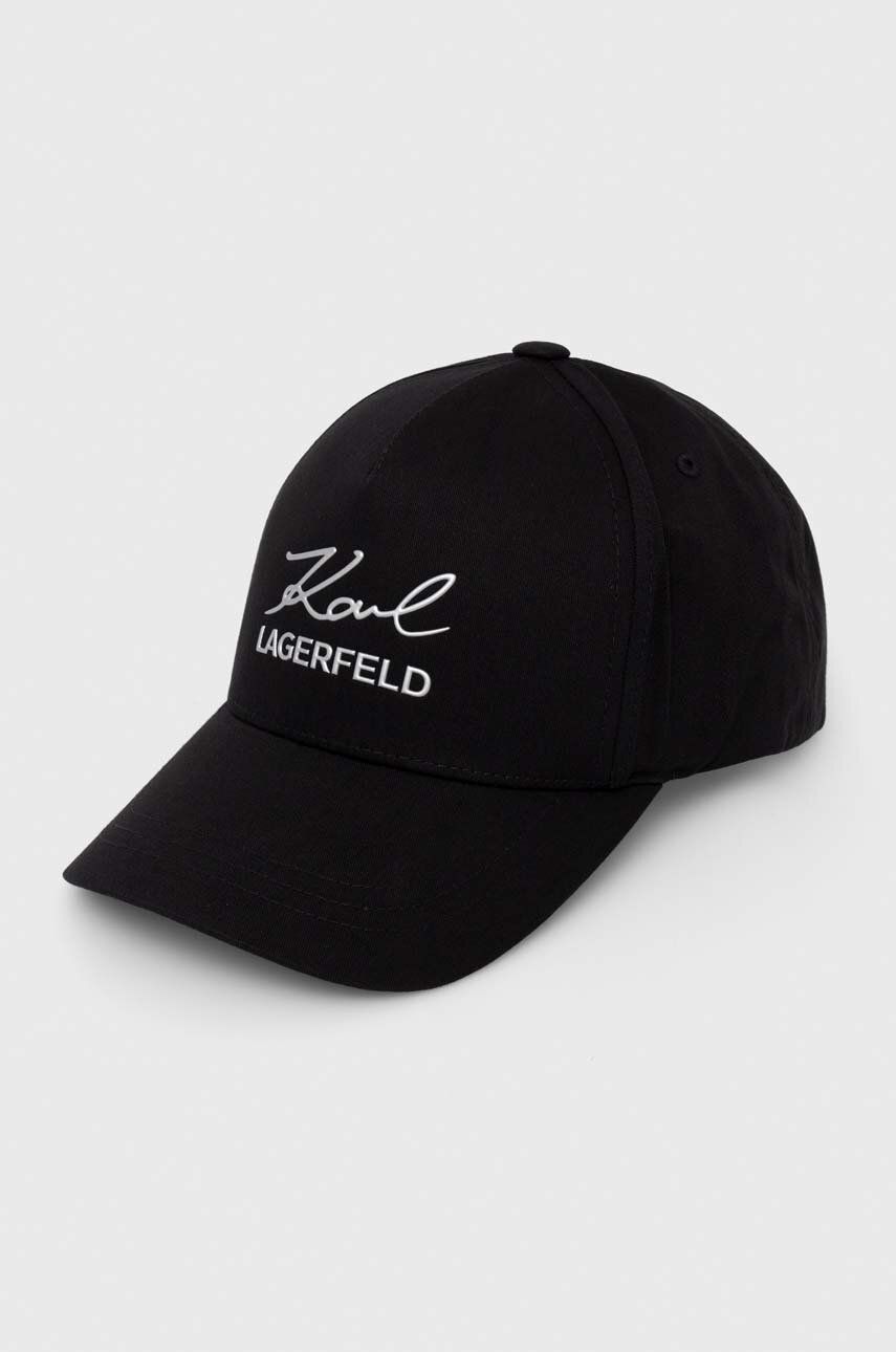Karl Lagerfeld șapcă culoarea negru, cu imprimeu 542123.805605