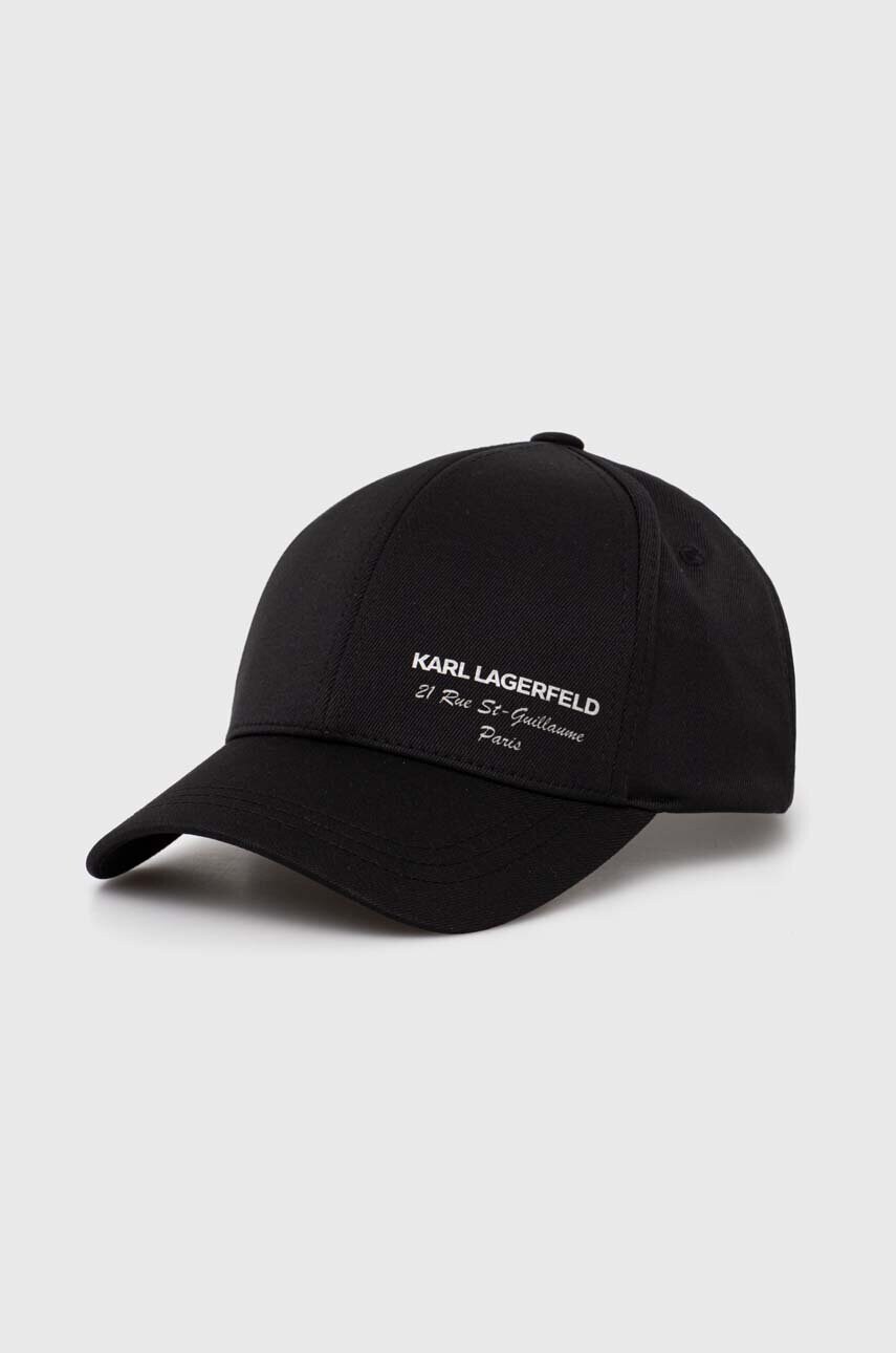 

Шапка с козирка Karl Lagerfeld в черно с принт 542122.805612, Черен