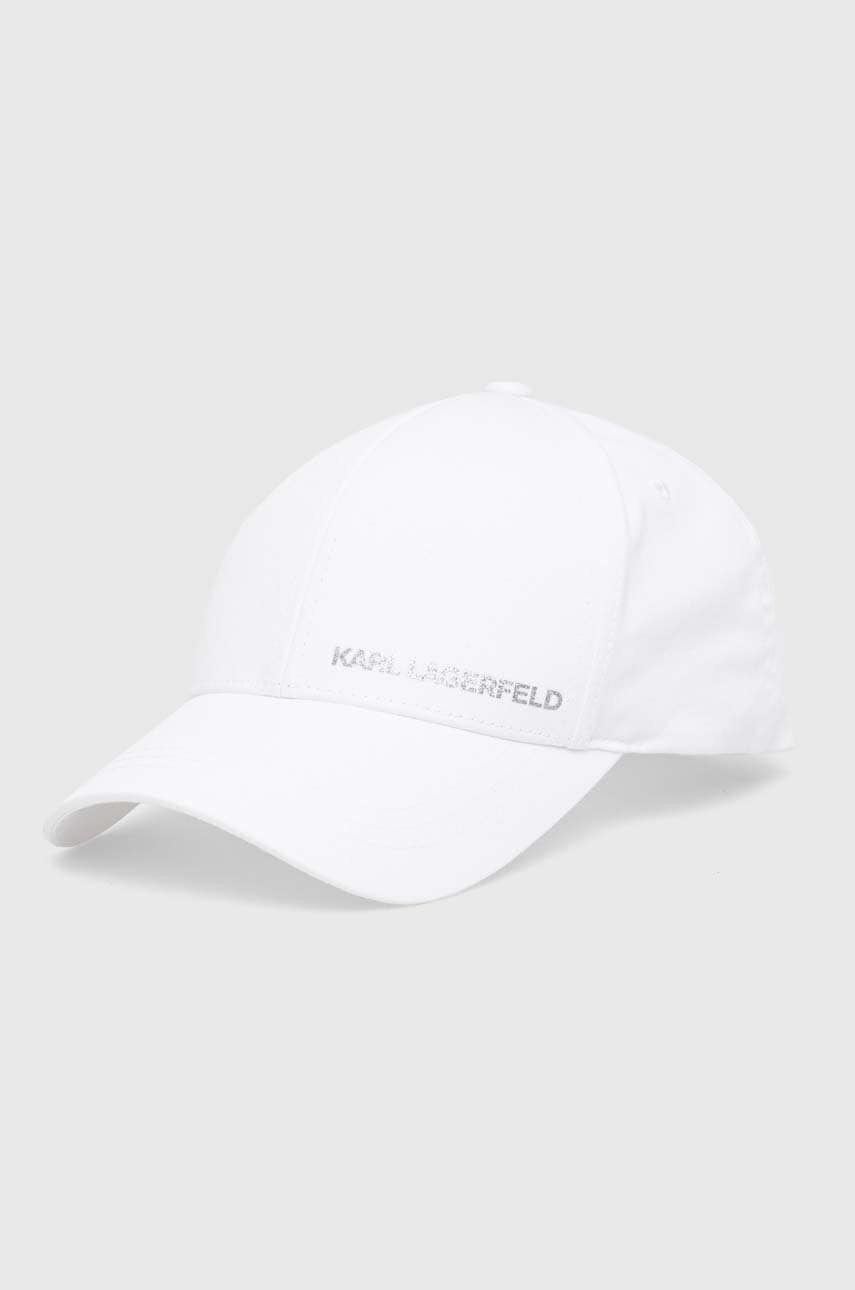 Karl Lagerfeld sapca culoarea alb, neted, 542123.805626