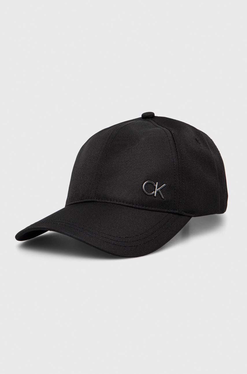 Levně Kšiltovka Calvin Klein černá barva, hladká, K50K511762