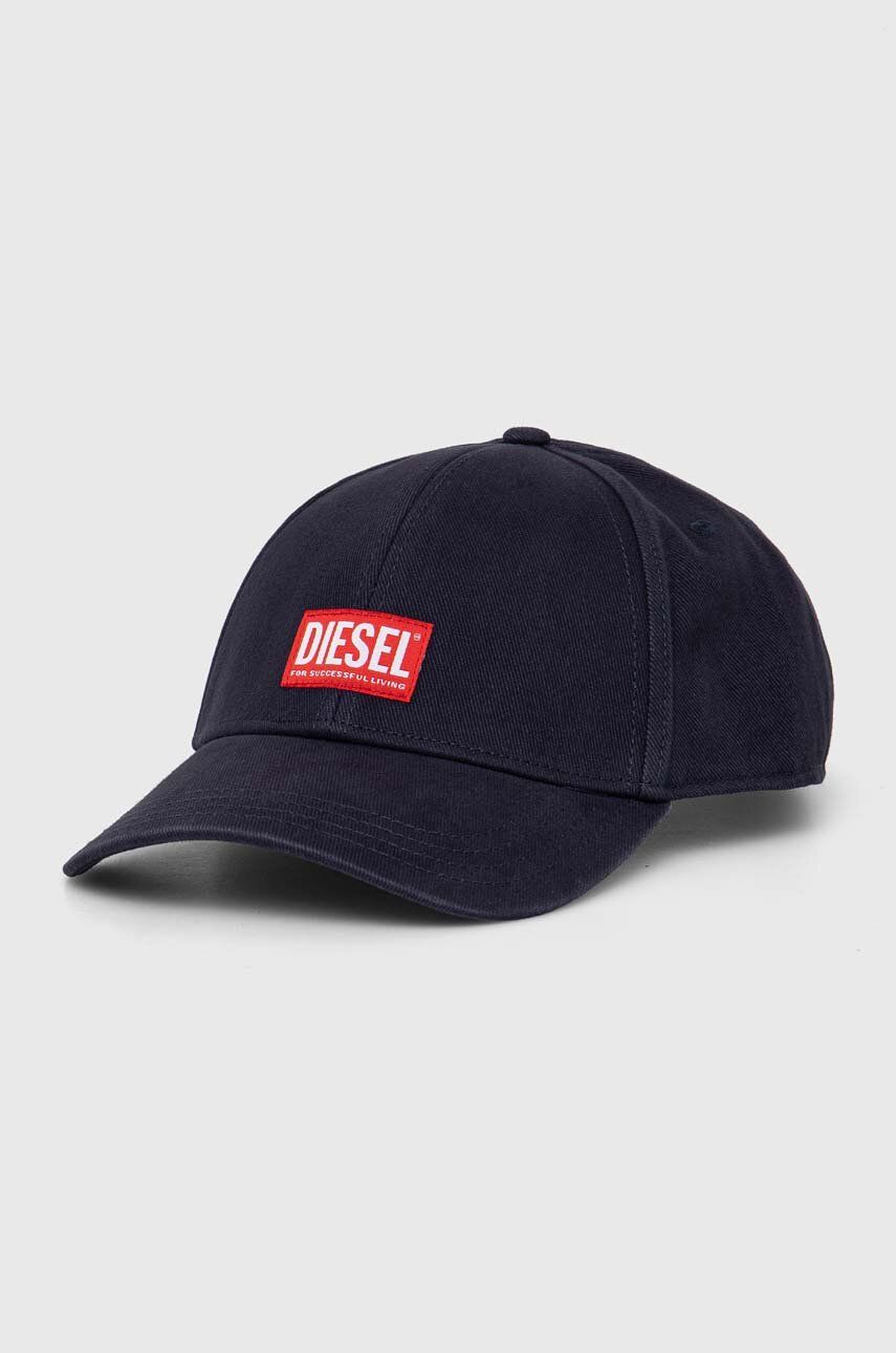 Diesel șapcă de baseball din bumbac culoarea bleumarin, cu imprimeu A11360.0BLAA