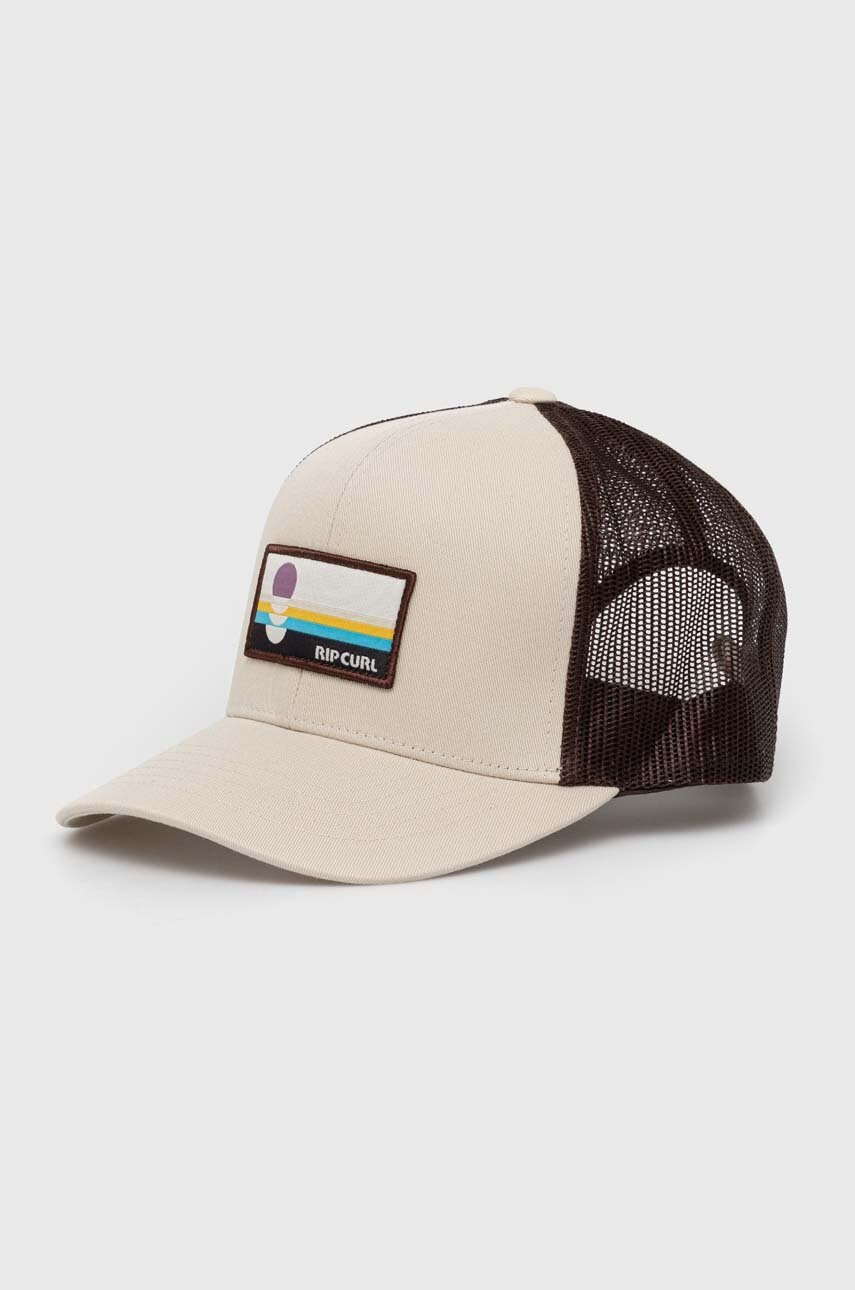 

Шапка с козирка Rip Curl в бежово с апликация, Бежов