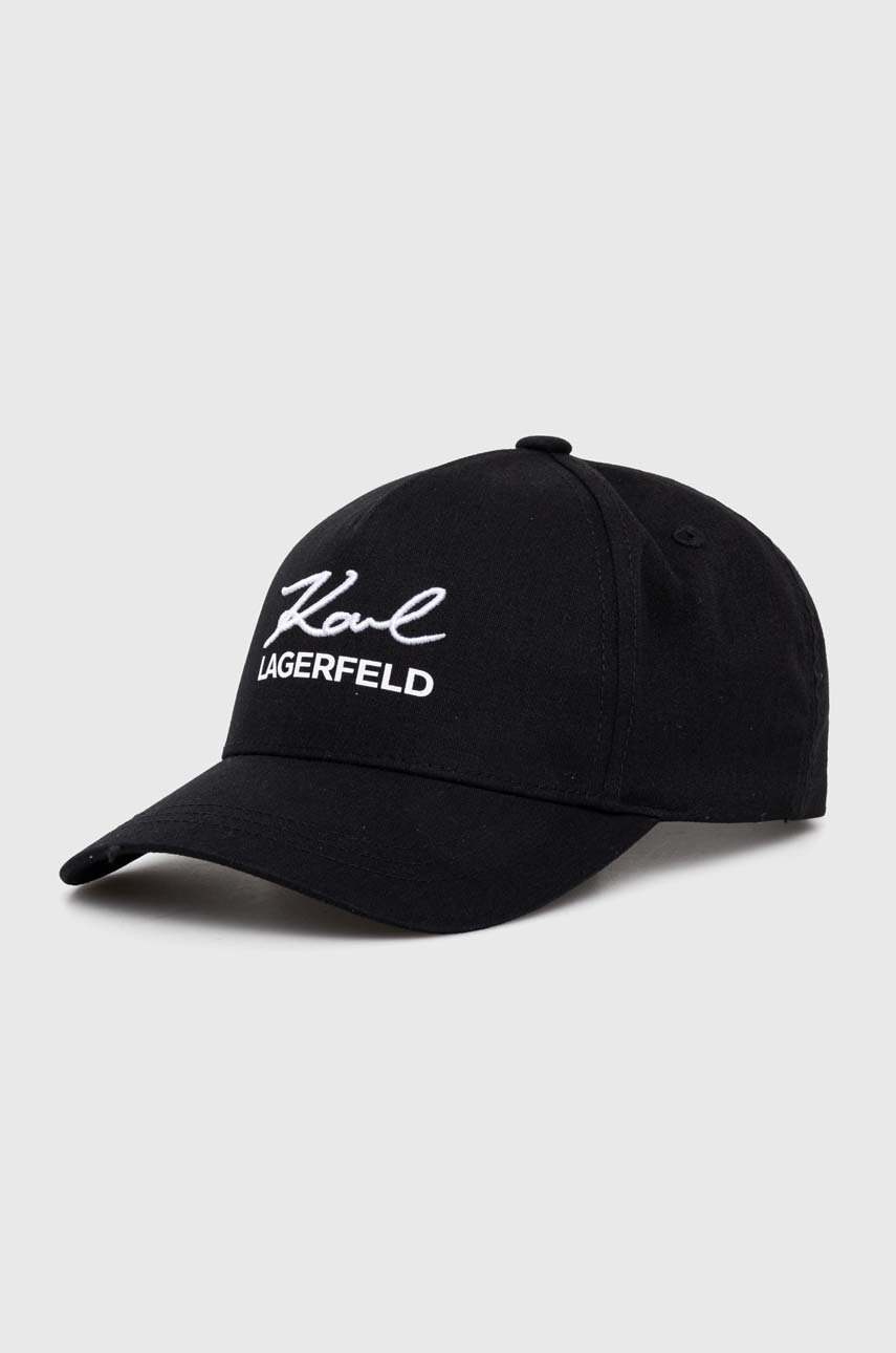 

Шапка с козирка Karl Lagerfeld в черно с апликация 542123.805618, Черен