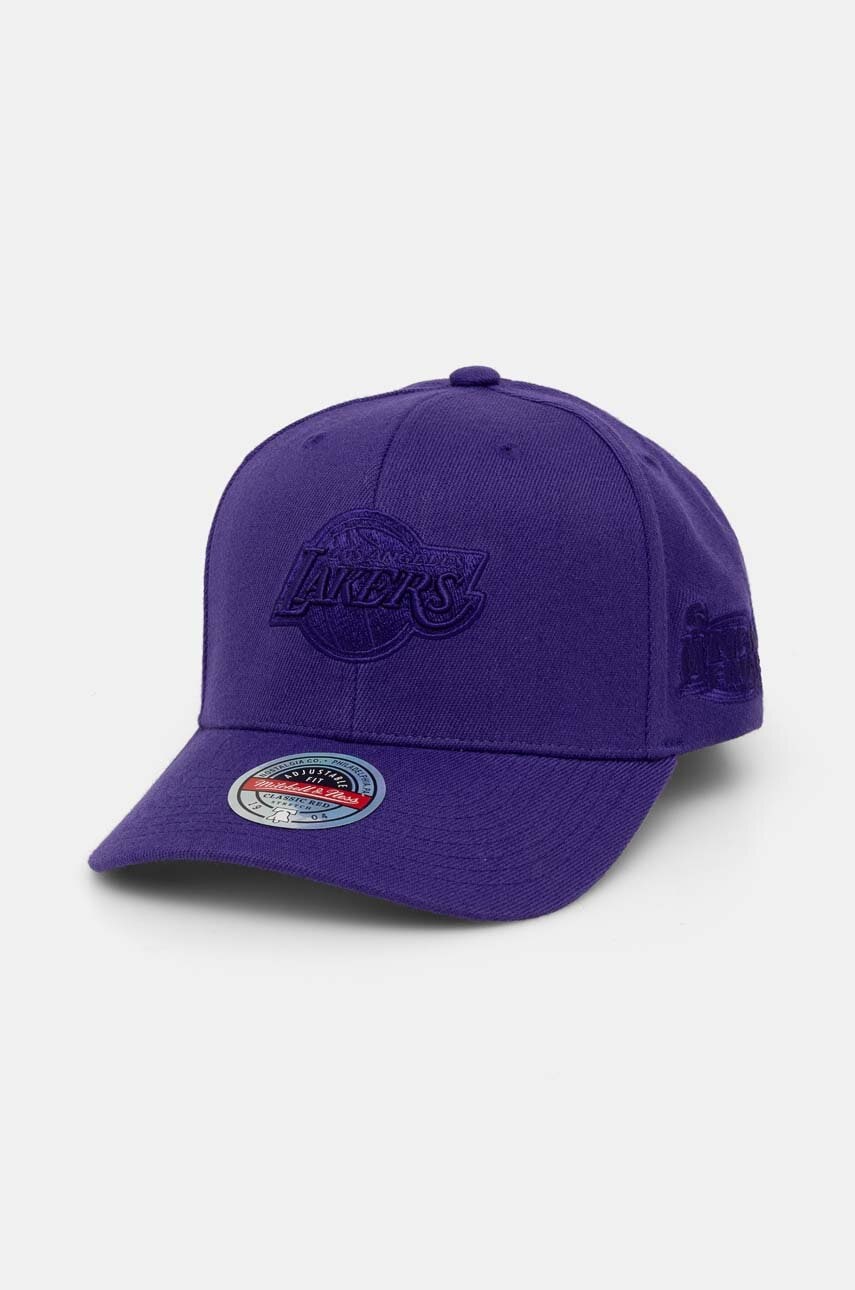 Mitchell&Ness șapcă din amestec de lână Los Angeles Lakers culoarea violet, cu imprimeu, HHSSINTL1435-LALPURP Mitchell&Ness șapcă din amestec de lână Los Angeles Lakers culoarea violet, cu imprimeu, HHSSINTL1435-LALPURP