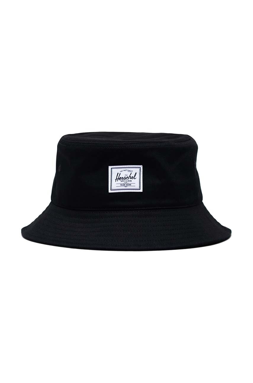 

Капела Herschel Norman Bucket Hat в черно от памук, Черен