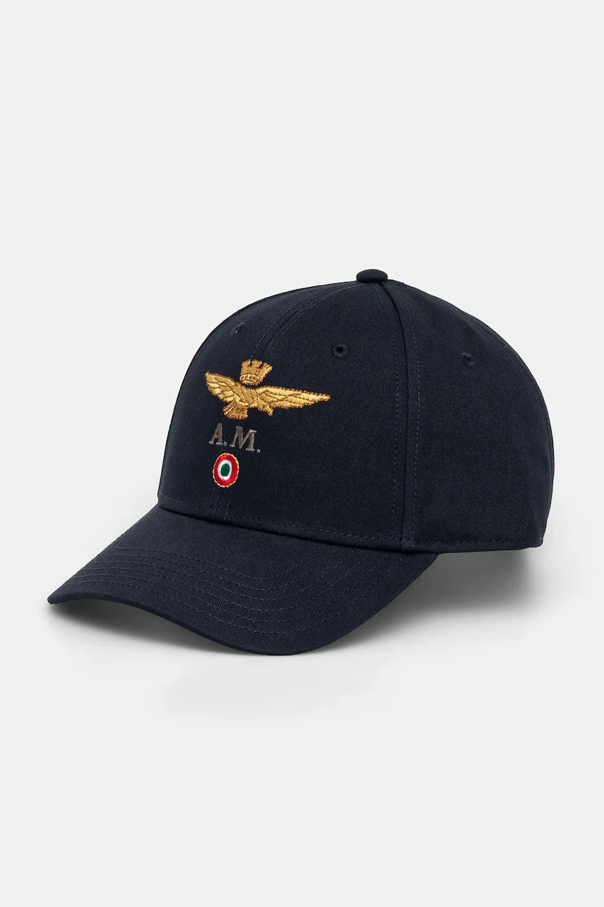 Aeronautica Militare șapcă de baseball din bumbac culoarea albastru marin, cu imprimeu, HA1100CT2848 Aeronautica Militare șapcă de baseball din bumbac culoarea albastru marin, cu imprimeu, HA1100CT2848