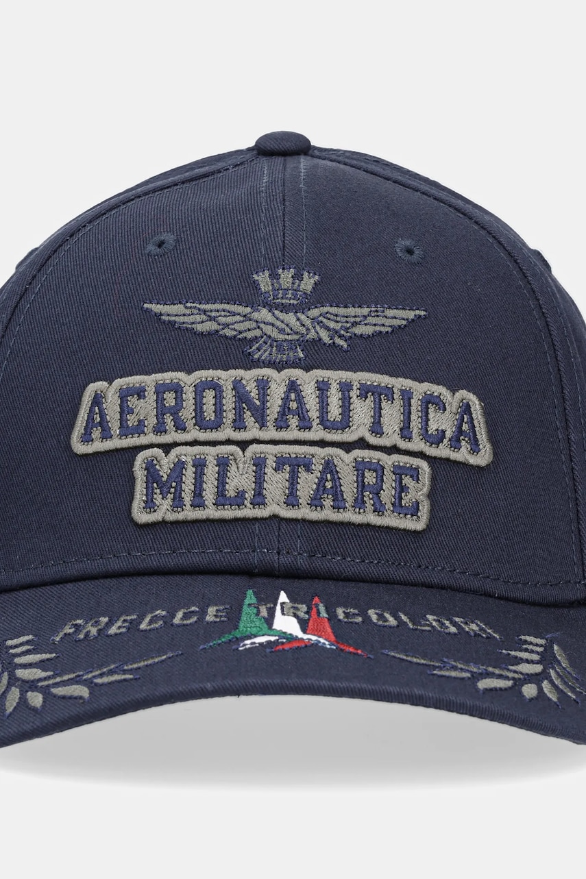 Хлопковая кепка Aeronautica Militare цвет синий с аппликацией HA1104CT2261 Хлопковая кепка Aeronautica Militare цвет синий с аппликацией HA1104CT2261